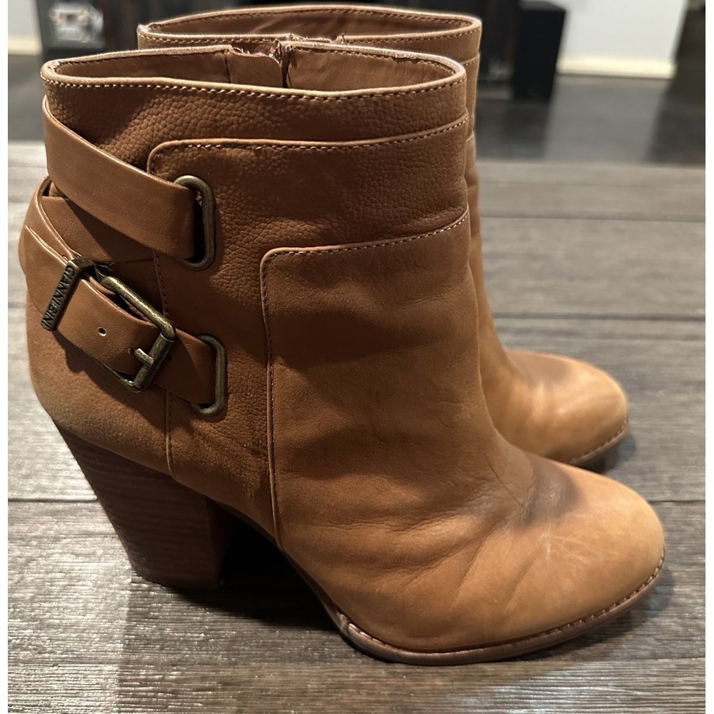 Giani BINI Women's Brown Ankle Boots Booties Leather Women 8.5 Casual Straps
